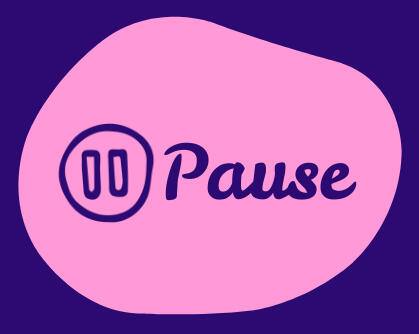 Pause pebble Pebble shape with word 'pause'